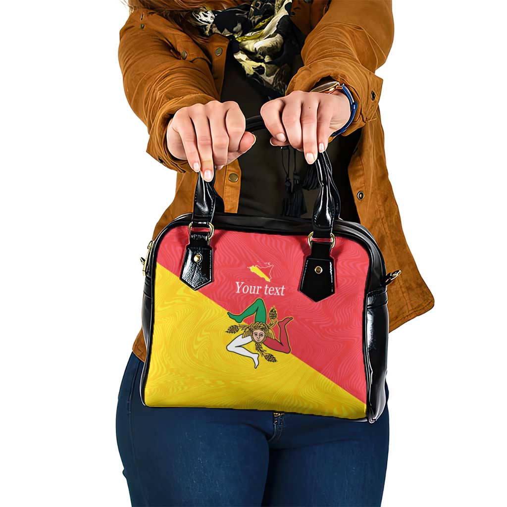 Personalized Italy Sicily Shoulder Handbag Sicilia Gorgoneion with Triskeles LT17