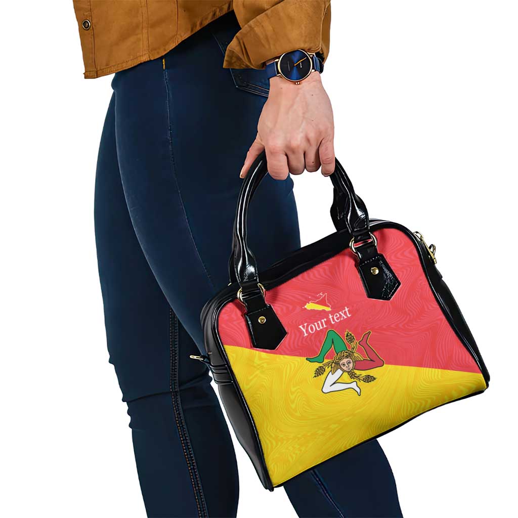 Personalized Italy Sicily Shoulder Handbag Sicilia Gorgoneion with Triskeles LT17