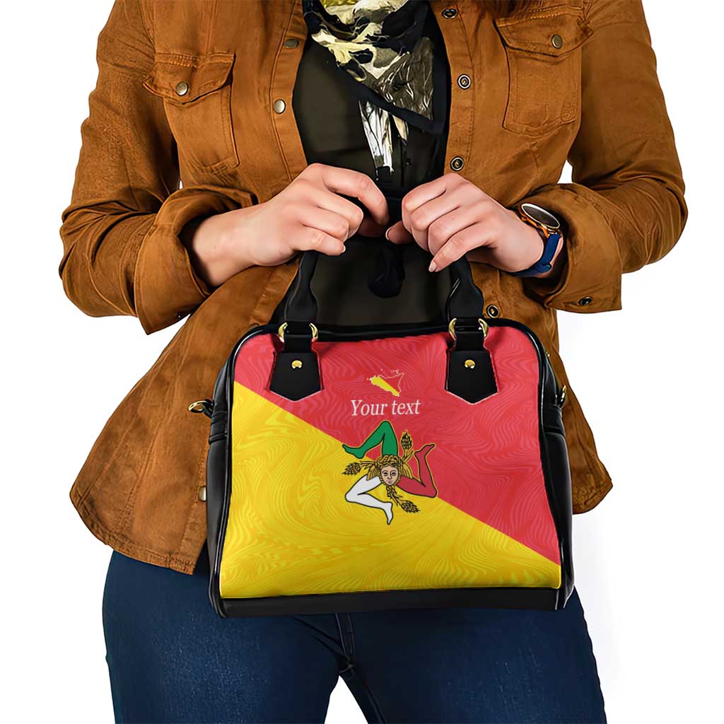 Personalized Italy Sicily Shoulder Handbag Sicilia Gorgoneion with Triskeles LT17