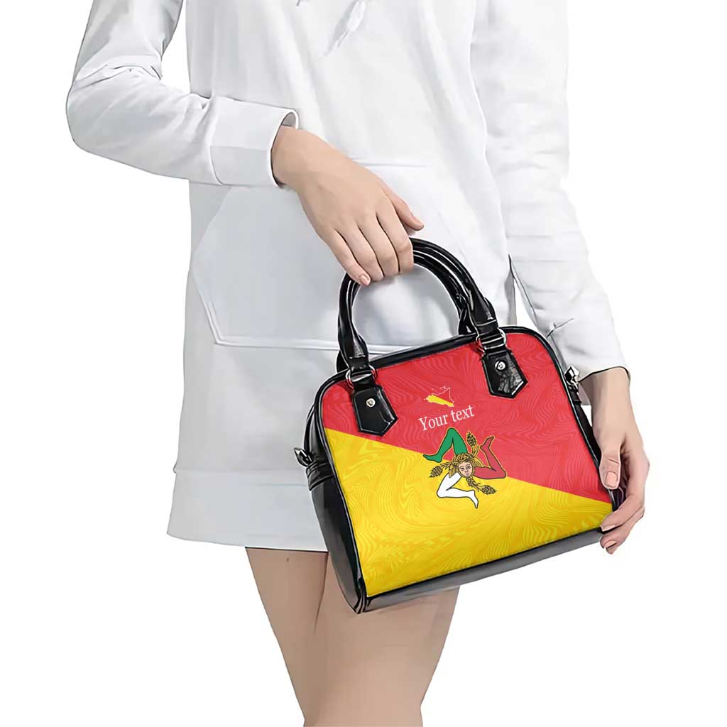 Personalized Italy Sicily Shoulder Handbag Sicilia Gorgoneion with Triskeles LT17