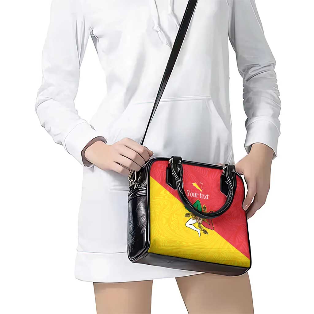 Personalized Italy Sicily Shoulder Handbag Sicilia Gorgoneion with Triskeles LT17
