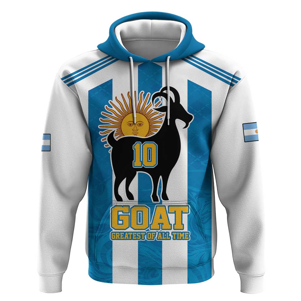 Personalized Argentina 10 Goat Hoodie Greatest Of All Time Sporty Style LT17