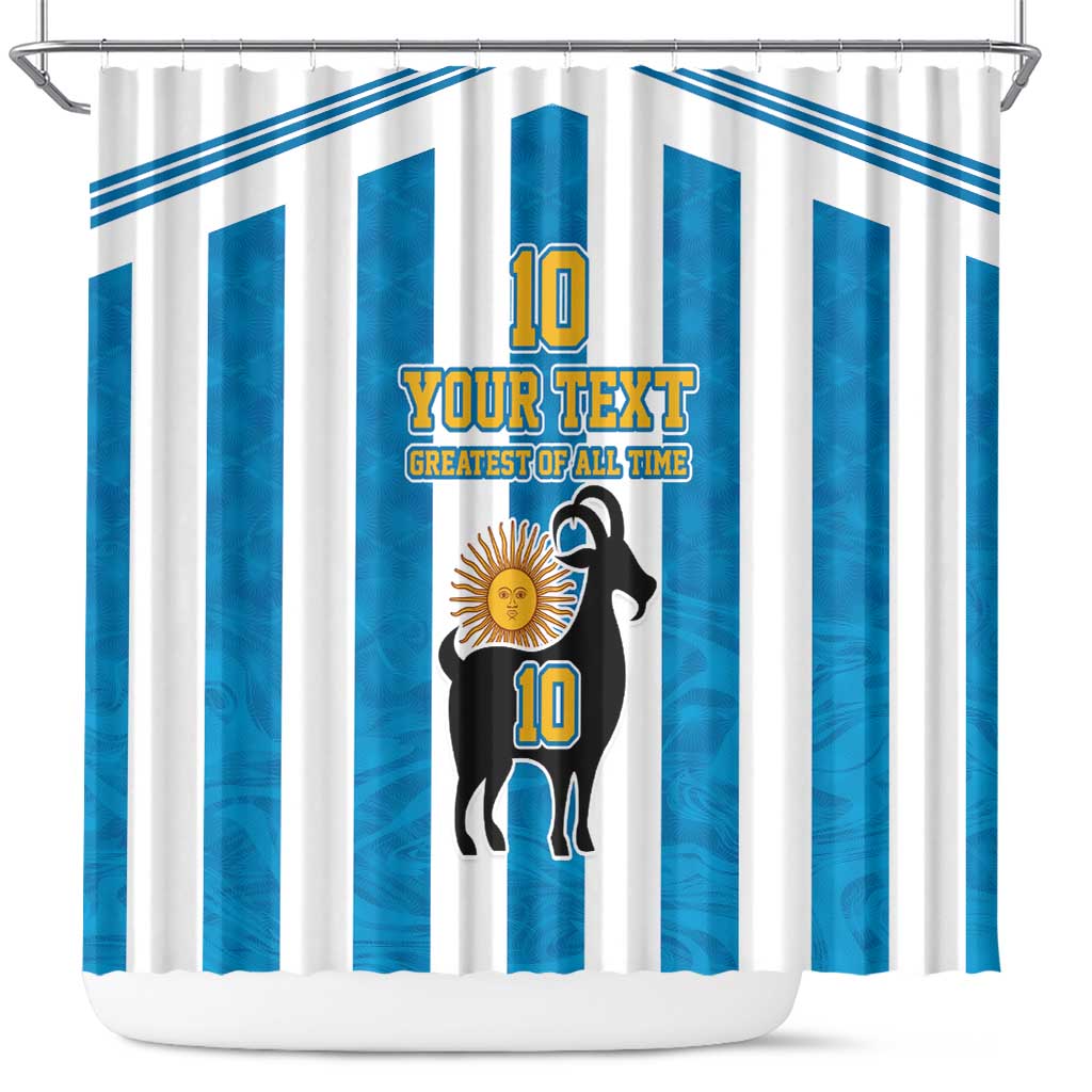 Personalized Argentina 10 Goat Shower Curtain Greatest Of All Time Sporty Style LT17