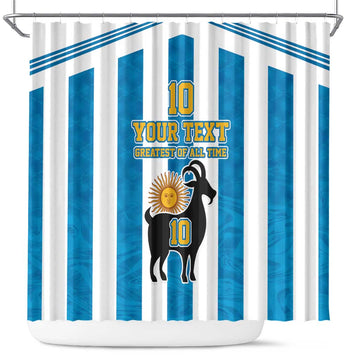 Personalized Argentina 10 Goat Shower Curtain Greatest Of All Time Sporty Style LT17