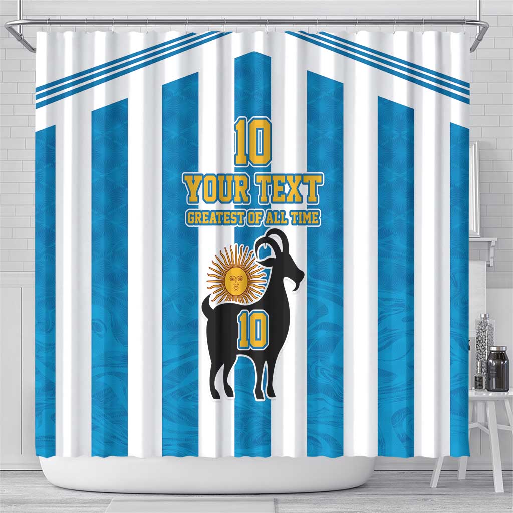 Personalized Argentina 10 Goat Shower Curtain Greatest Of All Time Sporty Style LT17