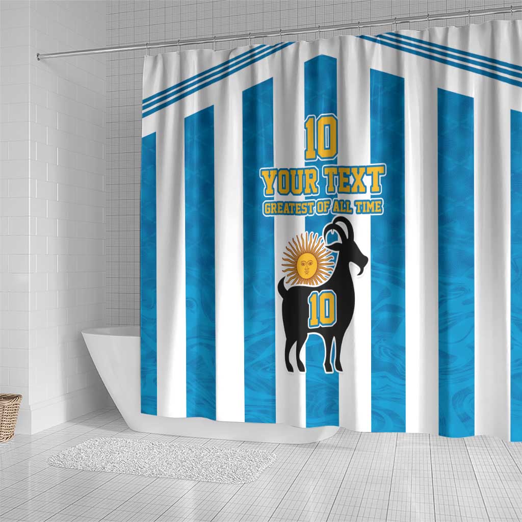 Personalized Argentina 10 Goat Shower Curtain Greatest Of All Time Sporty Style LT17