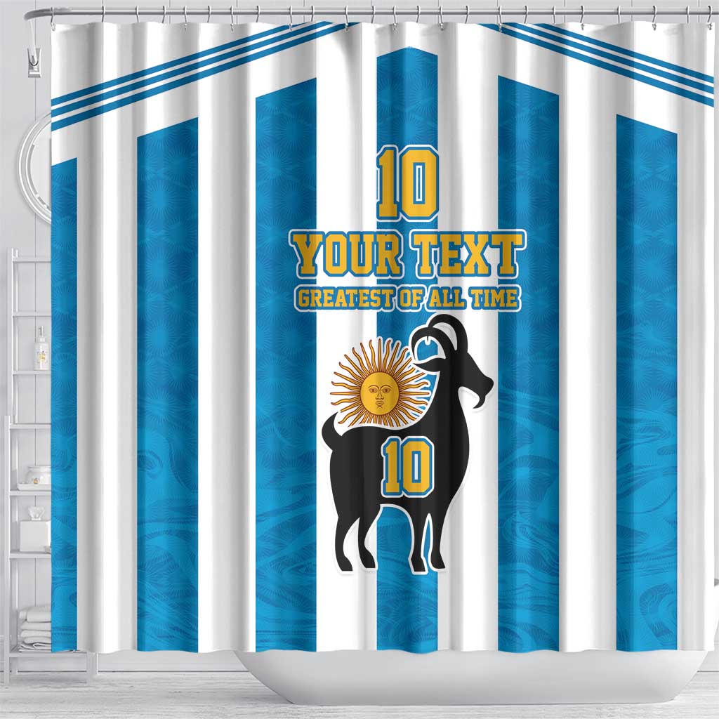 Personalized Argentina 10 Goat Shower Curtain Greatest Of All Time Sporty Style LT17