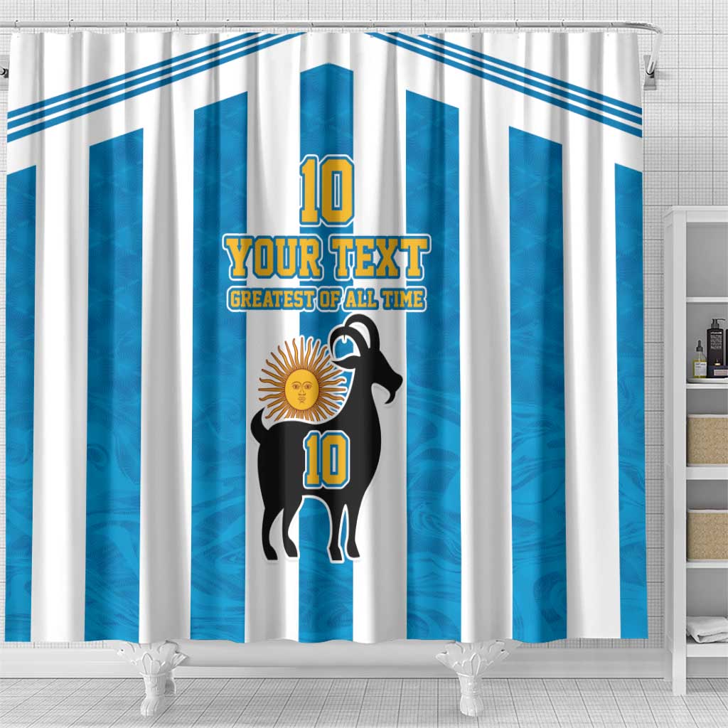 Personalized Argentina 10 Goat Shower Curtain Greatest Of All Time Sporty Style LT17