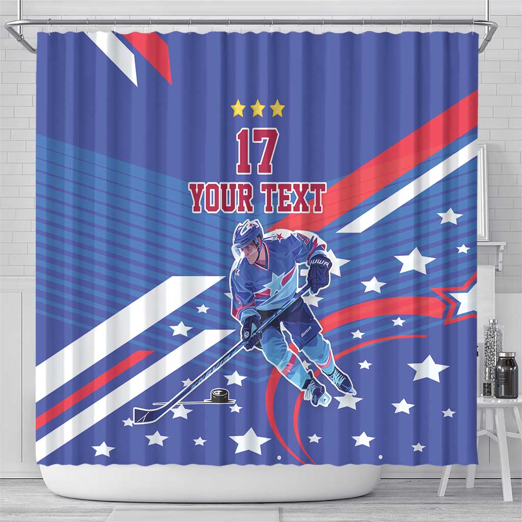 Custom United States Ice Hockey Shower Curtain USA Go Champions Sporty Style LT17