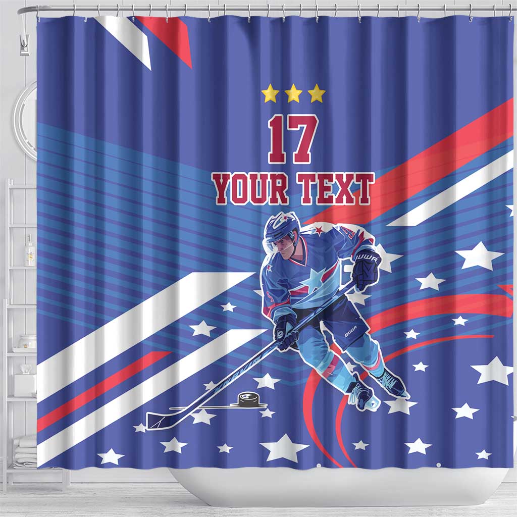Custom United States Ice Hockey Shower Curtain USA Go Champions Sporty Style LT17