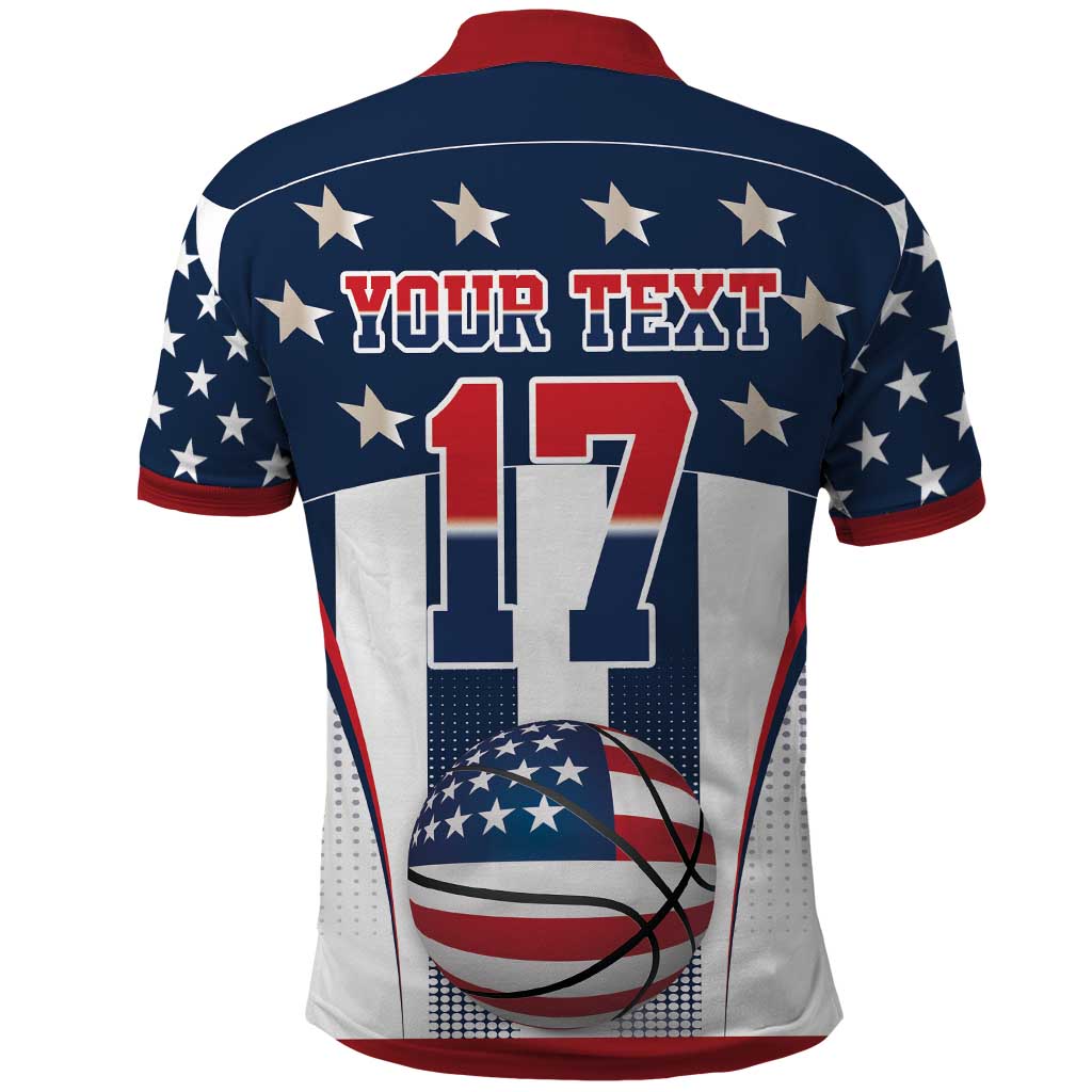 Custom United States Basketball Polo Shirt USA Eagle Mascot Style LT17