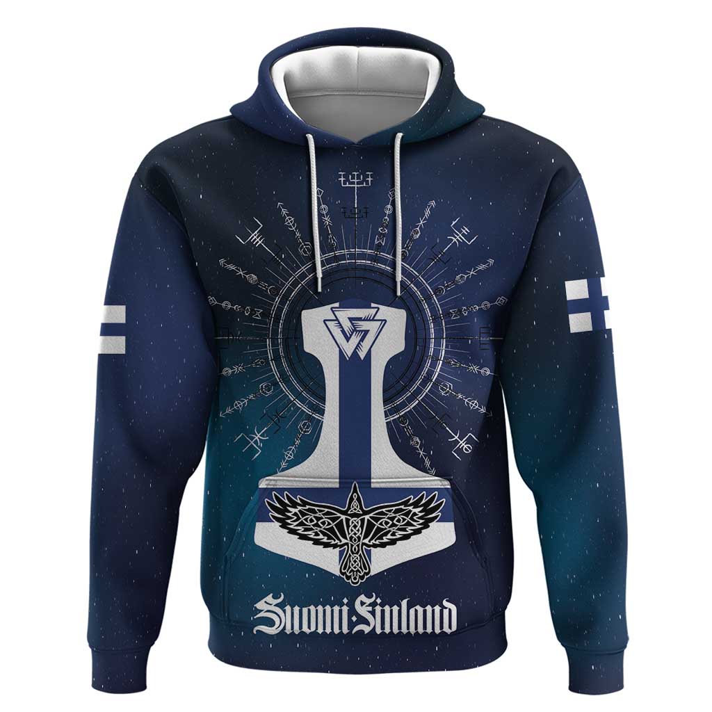 Personalized Finland Drakkar Vikings Hoodie Suomi Flag Viking Thor Runes LT17