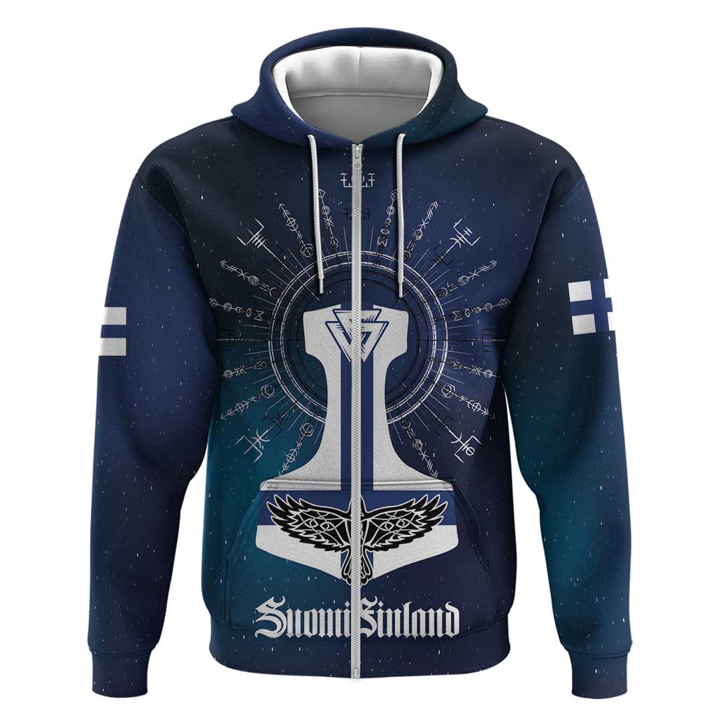 Personalized Finland Drakkar Vikings Hoodie Suomi Flag Viking Thor Runes LT17