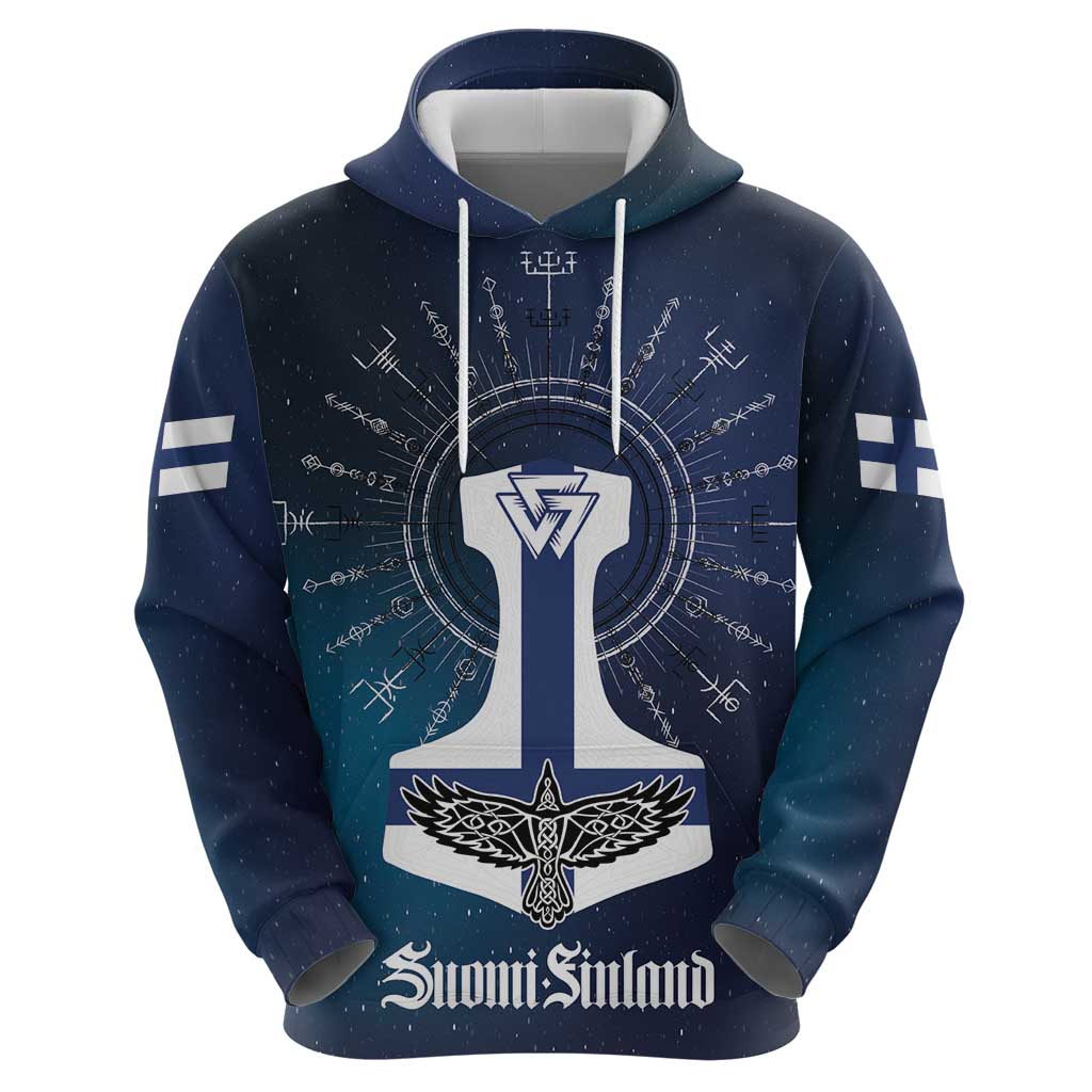 Personalized Finland Drakkar Vikings Hoodie Suomi Flag Viking Thor Runes LT17