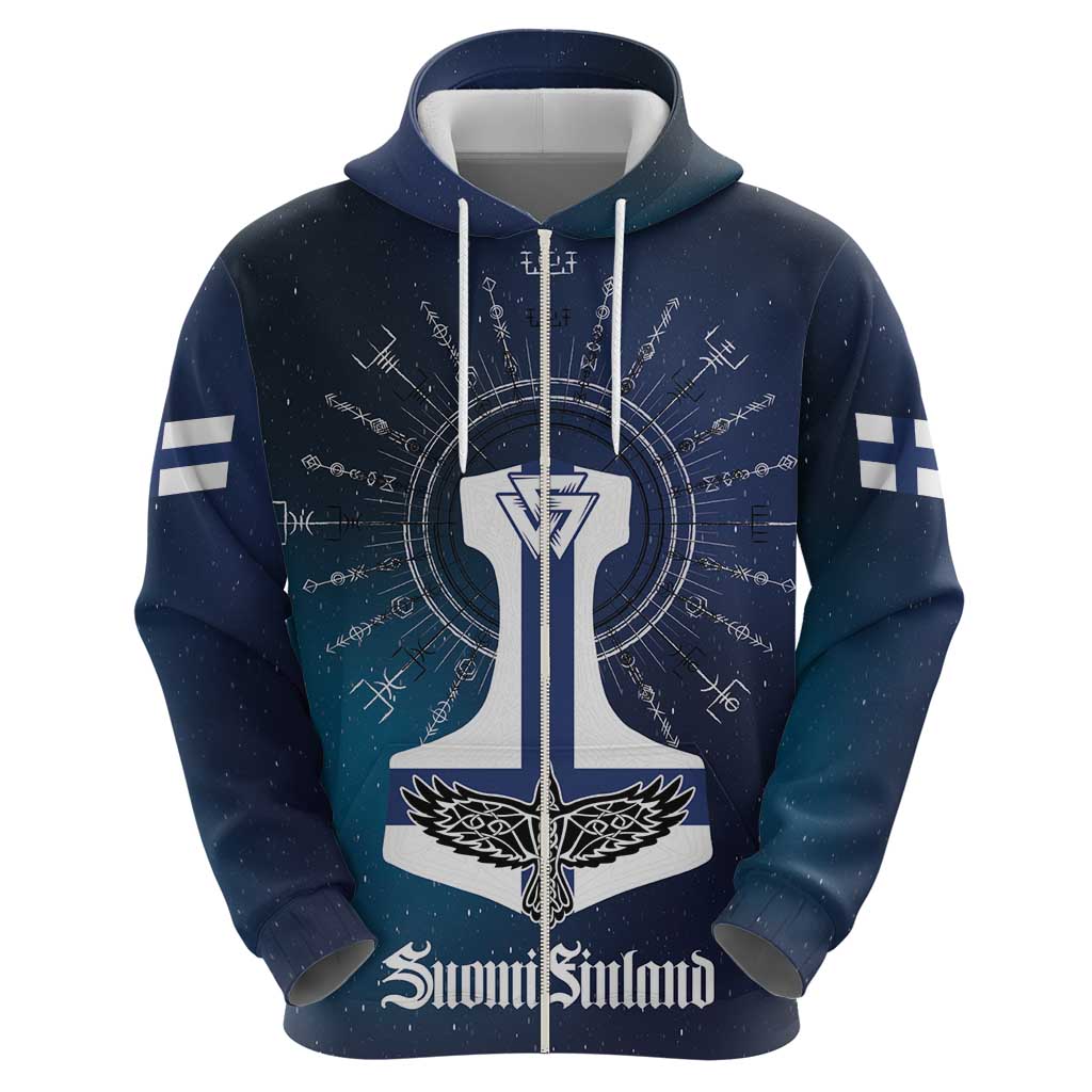 Personalized Finland Drakkar Vikings Hoodie Suomi Flag Viking Thor Runes LT17