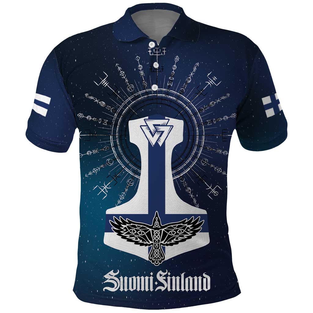 Personalized Finland Drakkar Vikings Polo Shirt Suomi Flag Viking Thor Runes LT17