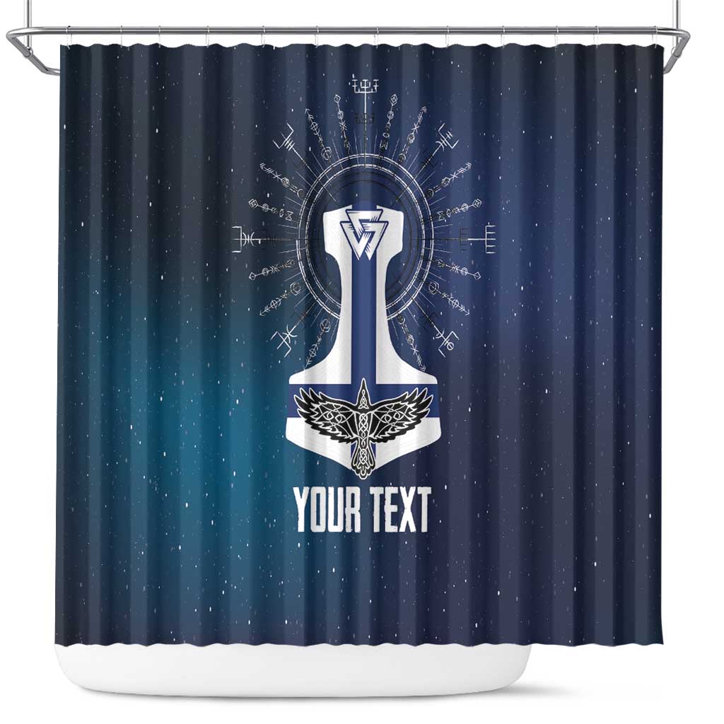 Personalized Finland Drakkar Vikings Shower Curtain Suomi Flag Viking Thor Runes LT17