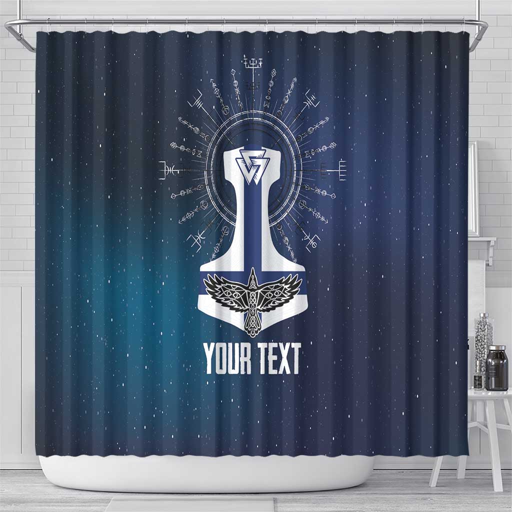 Personalized Finland Drakkar Vikings Shower Curtain Suomi Flag Viking Thor Runes LT17