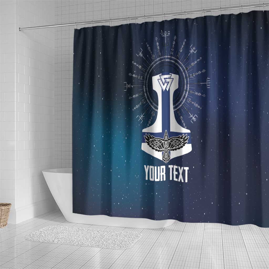 Personalized Finland Drakkar Vikings Shower Curtain Suomi Flag Viking Thor Runes LT17