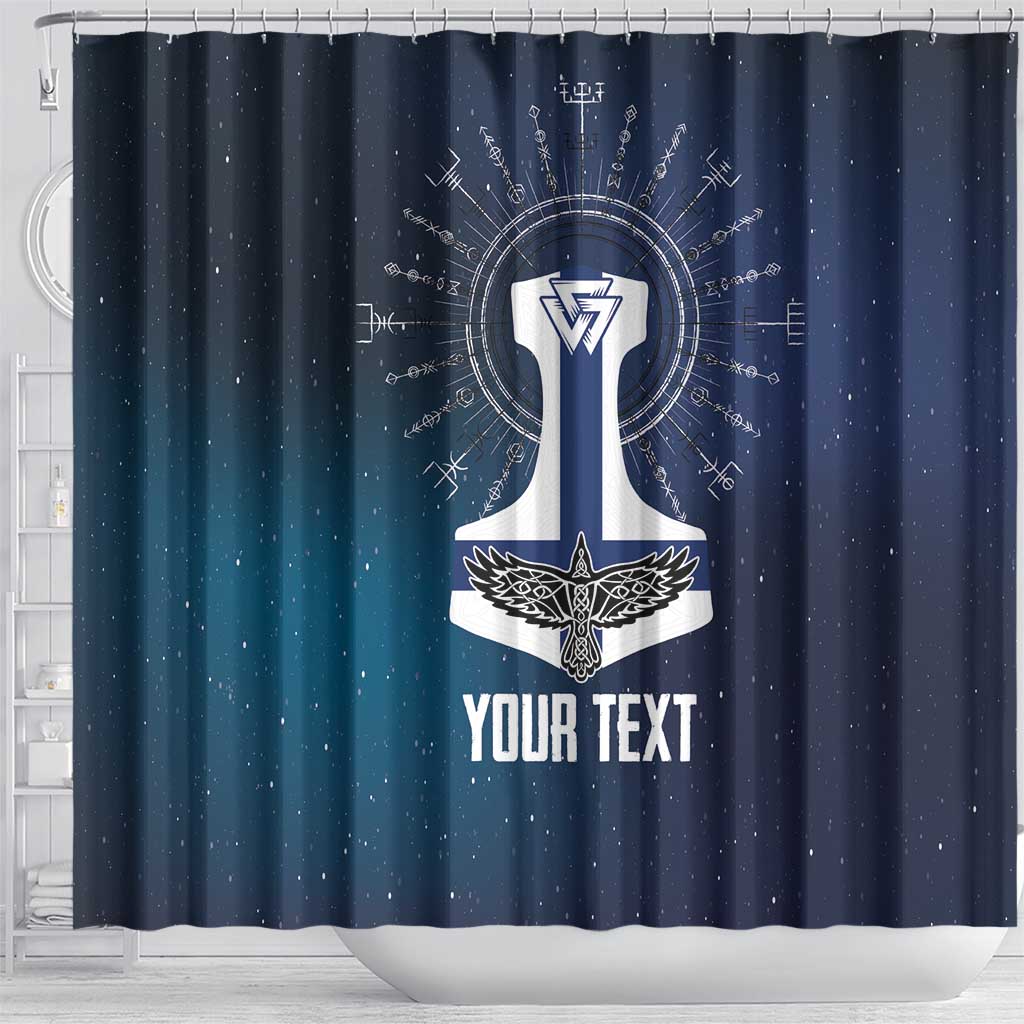Personalized Finland Drakkar Vikings Shower Curtain Suomi Flag Viking Thor Runes LT17