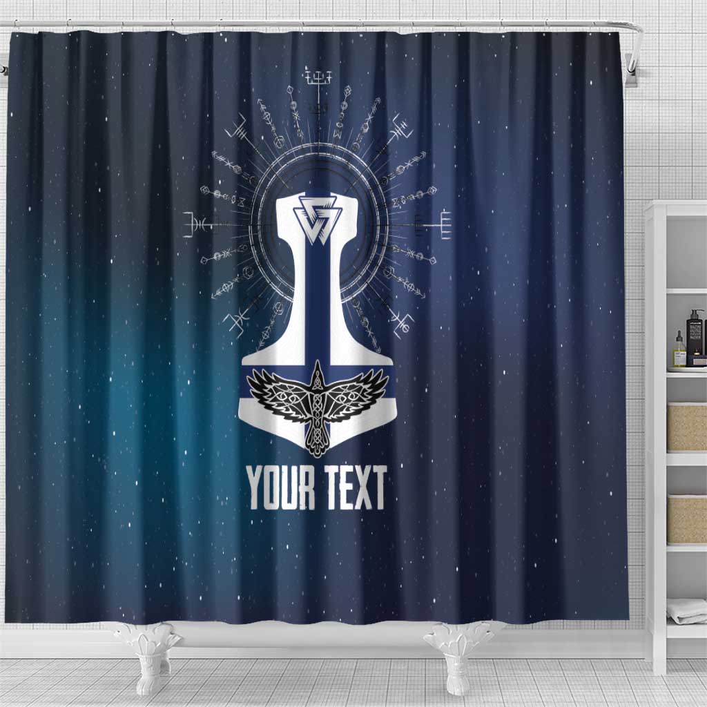 Personalized Finland Drakkar Vikings Shower Curtain Suomi Flag Viking Thor Runes LT17