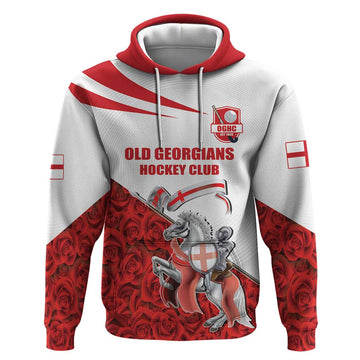 Custom England Field Hockey Champions Hoodie Old Georgians Hockey Club Sporty Style LT17
