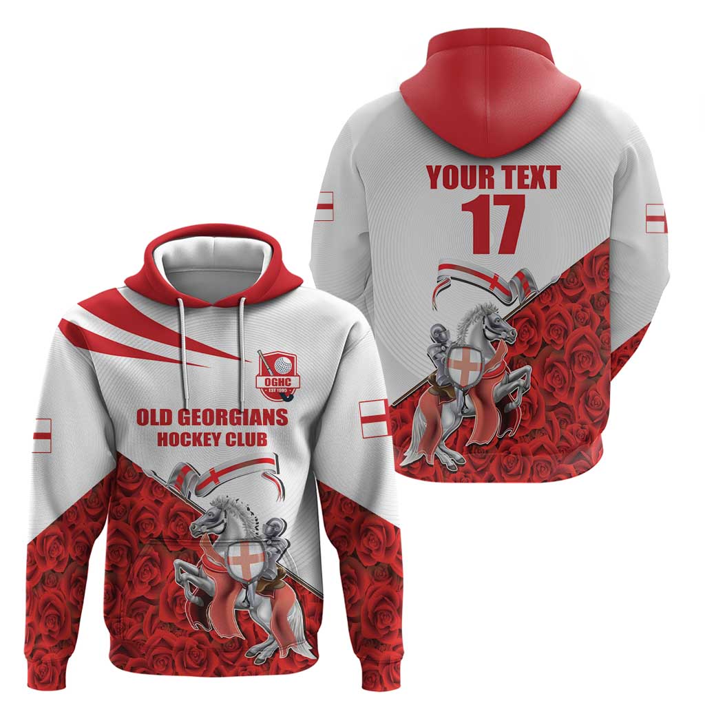 Custom England Field Hockey Champions Hoodie Old Georgians Hockey Club Sporty Style LT17