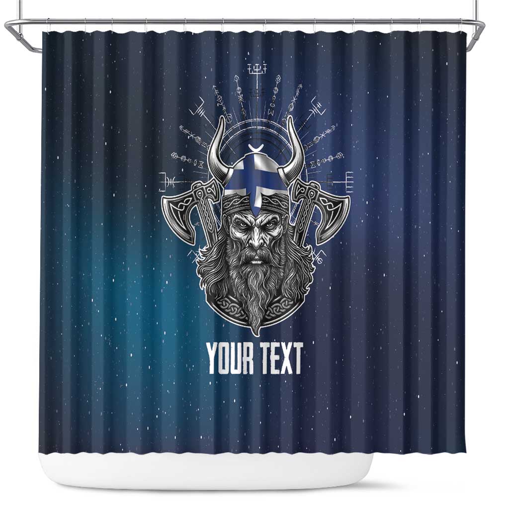 Personalized Finland Drakkar Vikings Shower Curtain Suomi Viking Warrior LT17