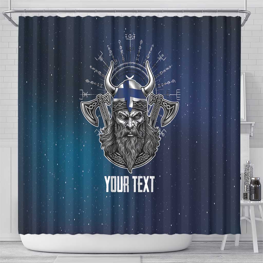 Personalized Finland Drakkar Vikings Shower Curtain Suomi Viking Warrior LT17