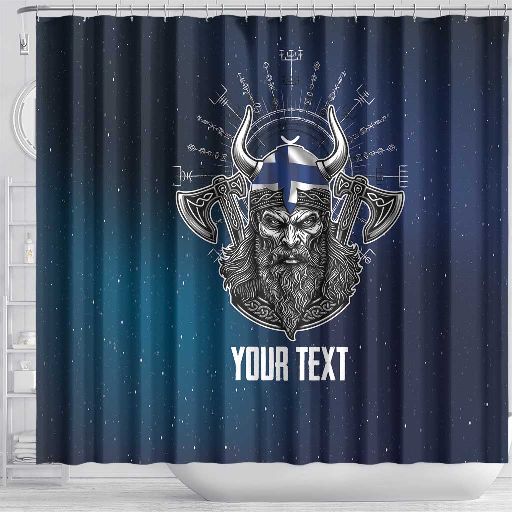 Personalized Finland Drakkar Vikings Shower Curtain Suomi Viking Warrior LT17