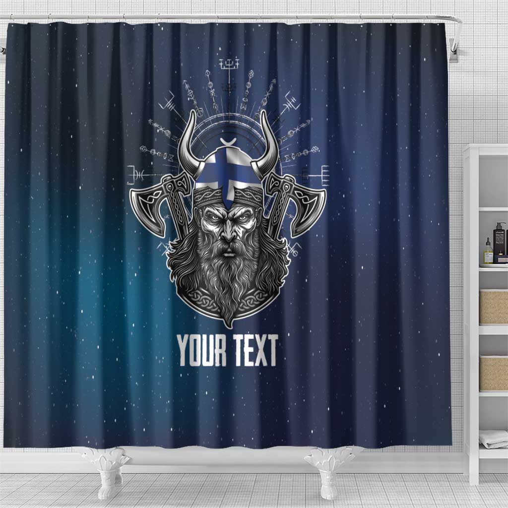 Personalized Finland Drakkar Vikings Shower Curtain Suomi Viking Warrior LT17