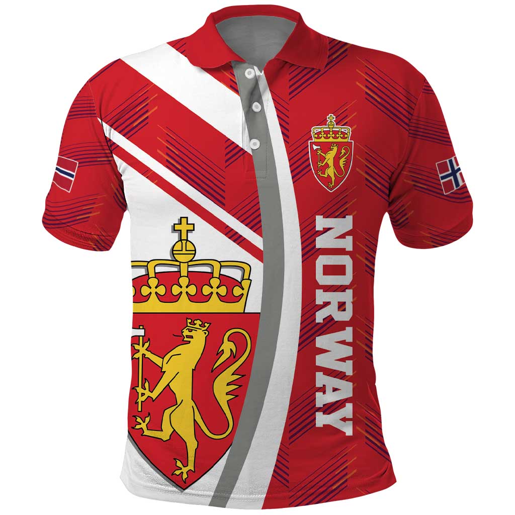Personalized Norway Coat of Arms Polo Shirt Golden Lion LT17