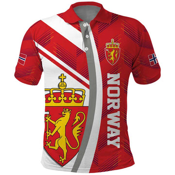 Personalized Norway Coat of Arms Polo Shirt Golden Lion LT17