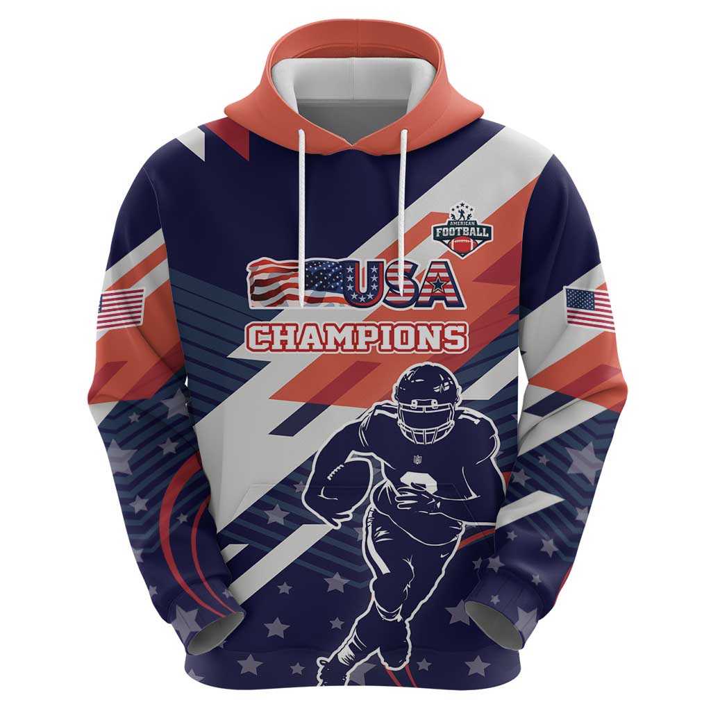 Custom United States American Football Hoodie USA Go Champions Sporty Style LT17