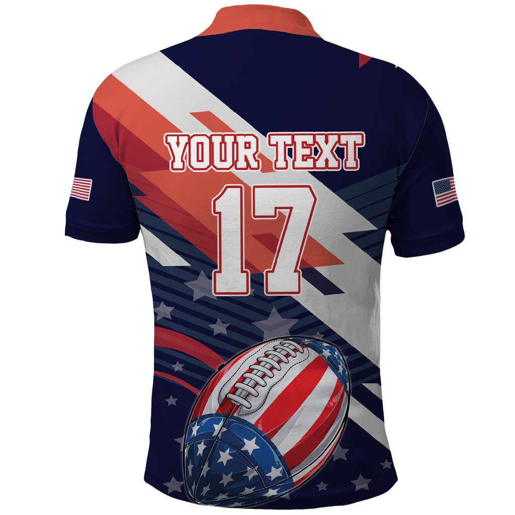 Custom United States American Football Polo Shirt USA Go Champions Sporty Style LT17