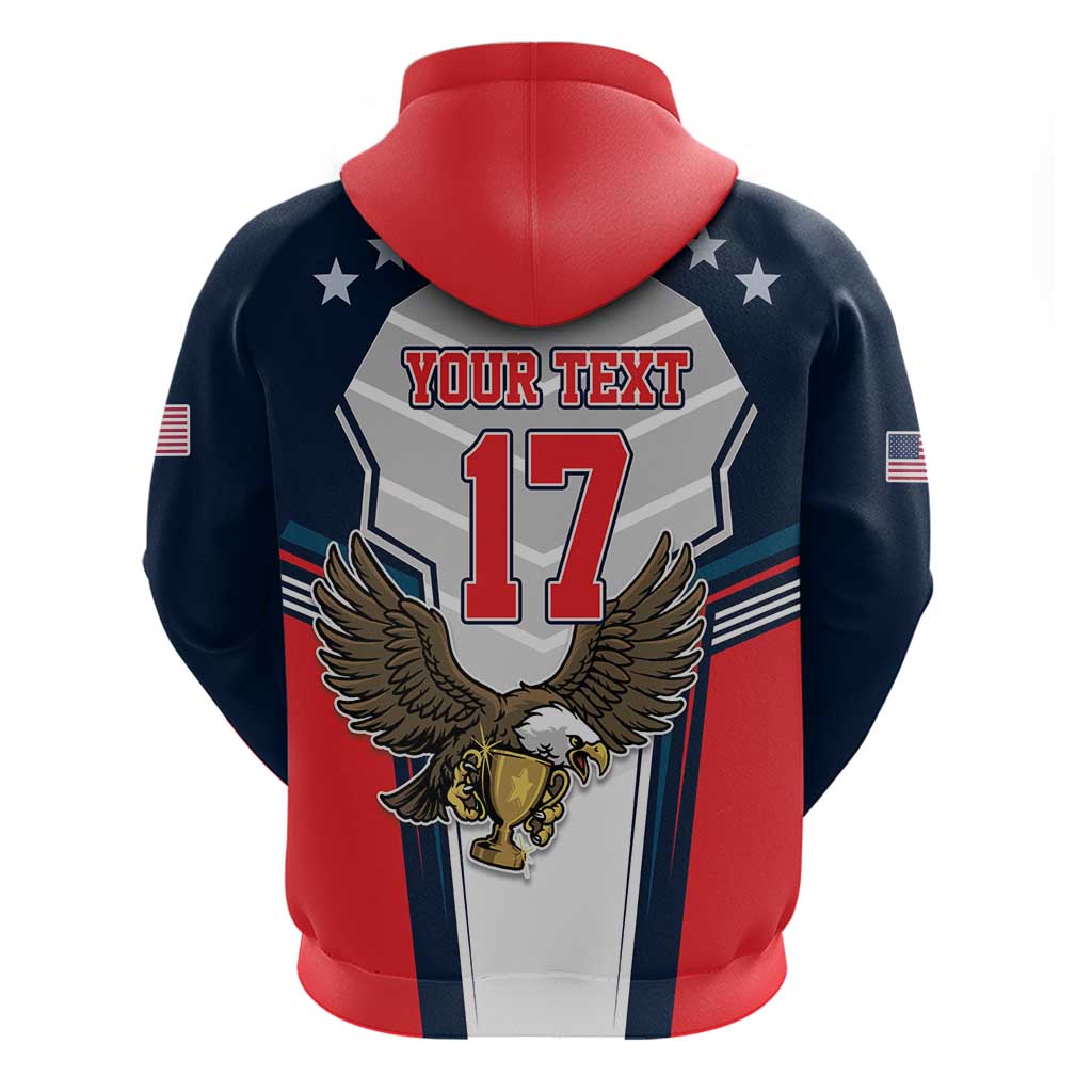 Custom United States Cricket Hoodie USA Go Champions and Eagle Mascot Style LT17