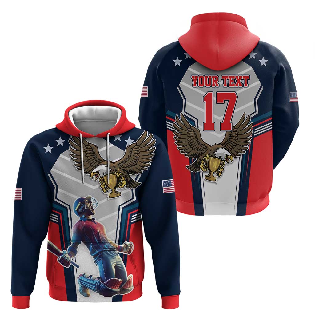 Custom United States Cricket Hoodie USA Go Champions and Eagle Mascot Style LT17