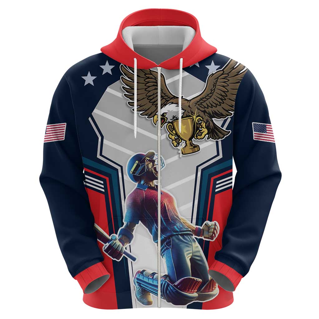Custom United States Cricket Hoodie USA Go Champions and Eagle Mascot Style LT17
