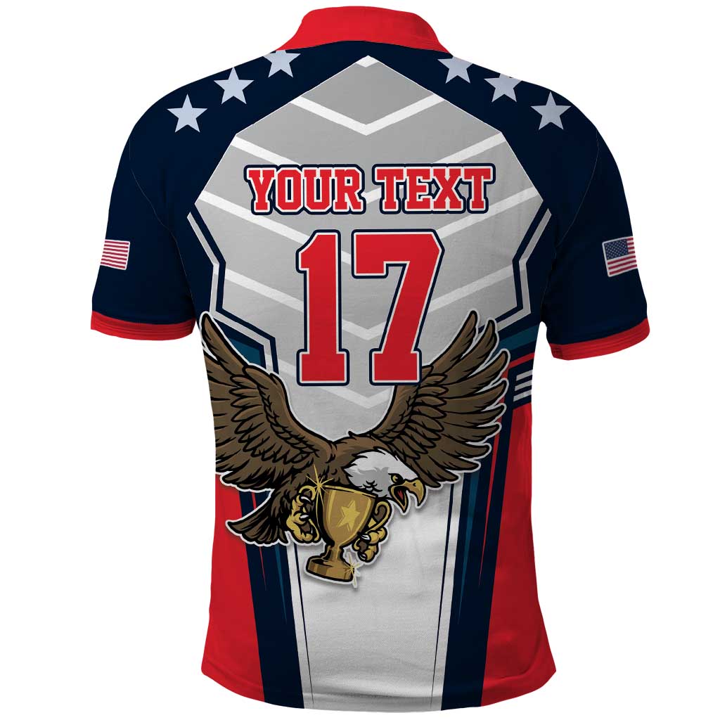 Custom United States Cricket Polo Shirt USA Go Champions and Eagle Mascot Style LT17