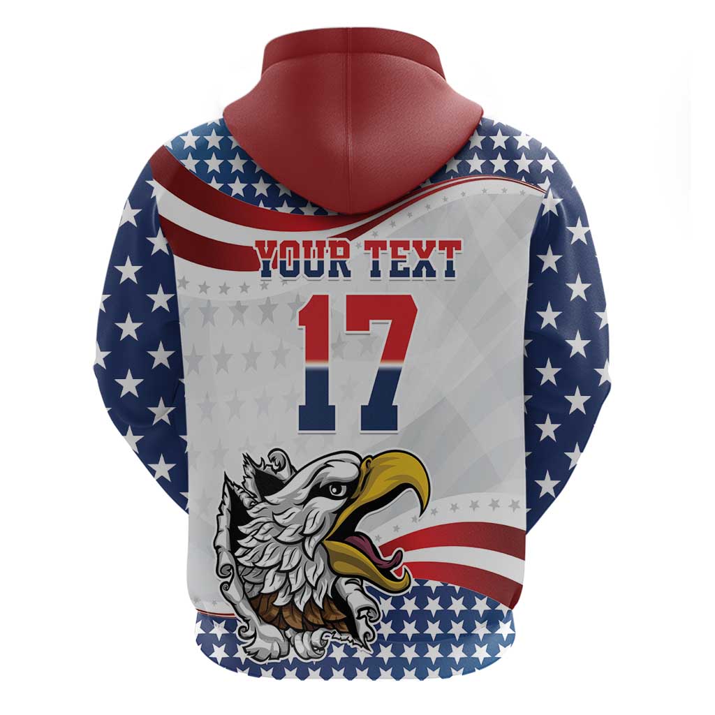 Custom United States Soccer Hoodie USA Eagle Mascot Style LT17