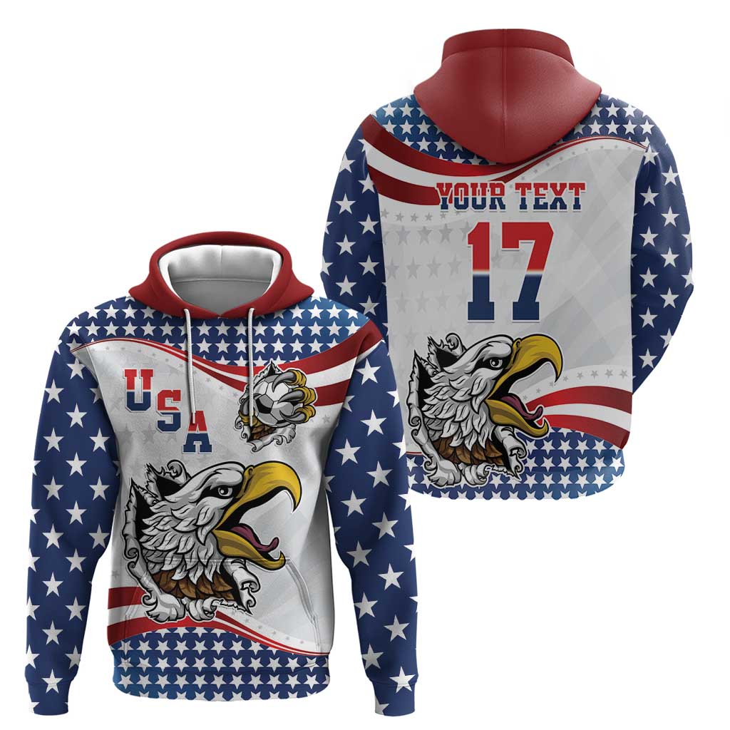 Custom United States Soccer Hoodie USA Eagle Mascot Style LT17