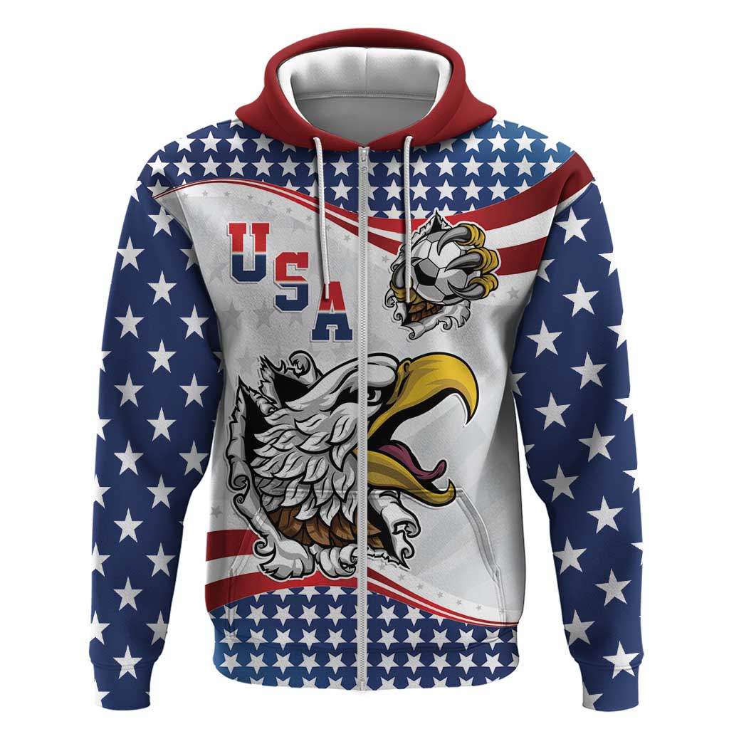 Custom United States Soccer Hoodie USA Eagle Mascot Style LT17