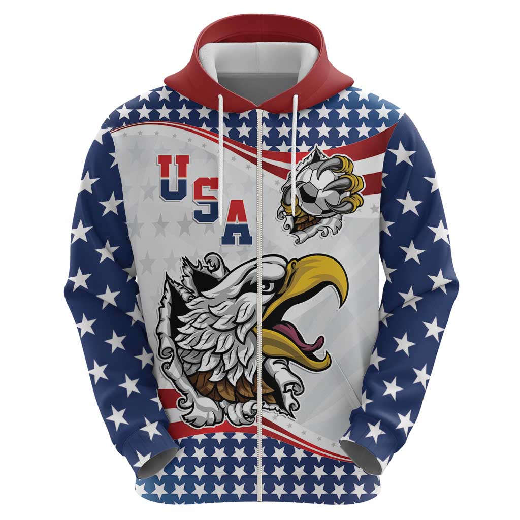 Custom United States Soccer Hoodie USA Eagle Mascot Style LT17