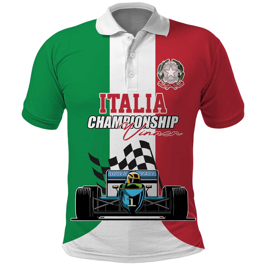 Custom Italy Formula One Polo Shirt Motorsport and Il Tricolore F1 World Championship LT17