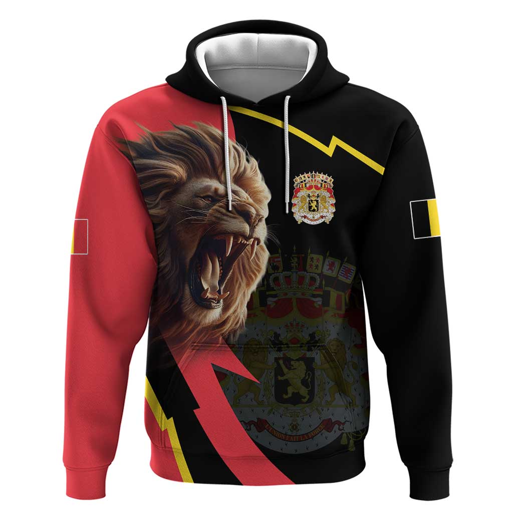 Belgium Coat of Arms Hoodie Angry Lion LT17