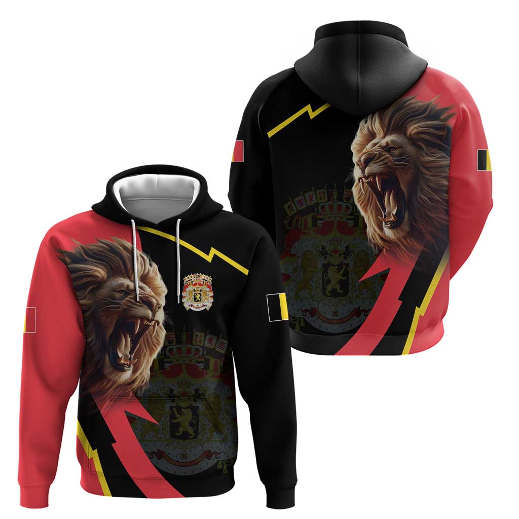 Belgium Coat of Arms Hoodie Angry Lion LT17