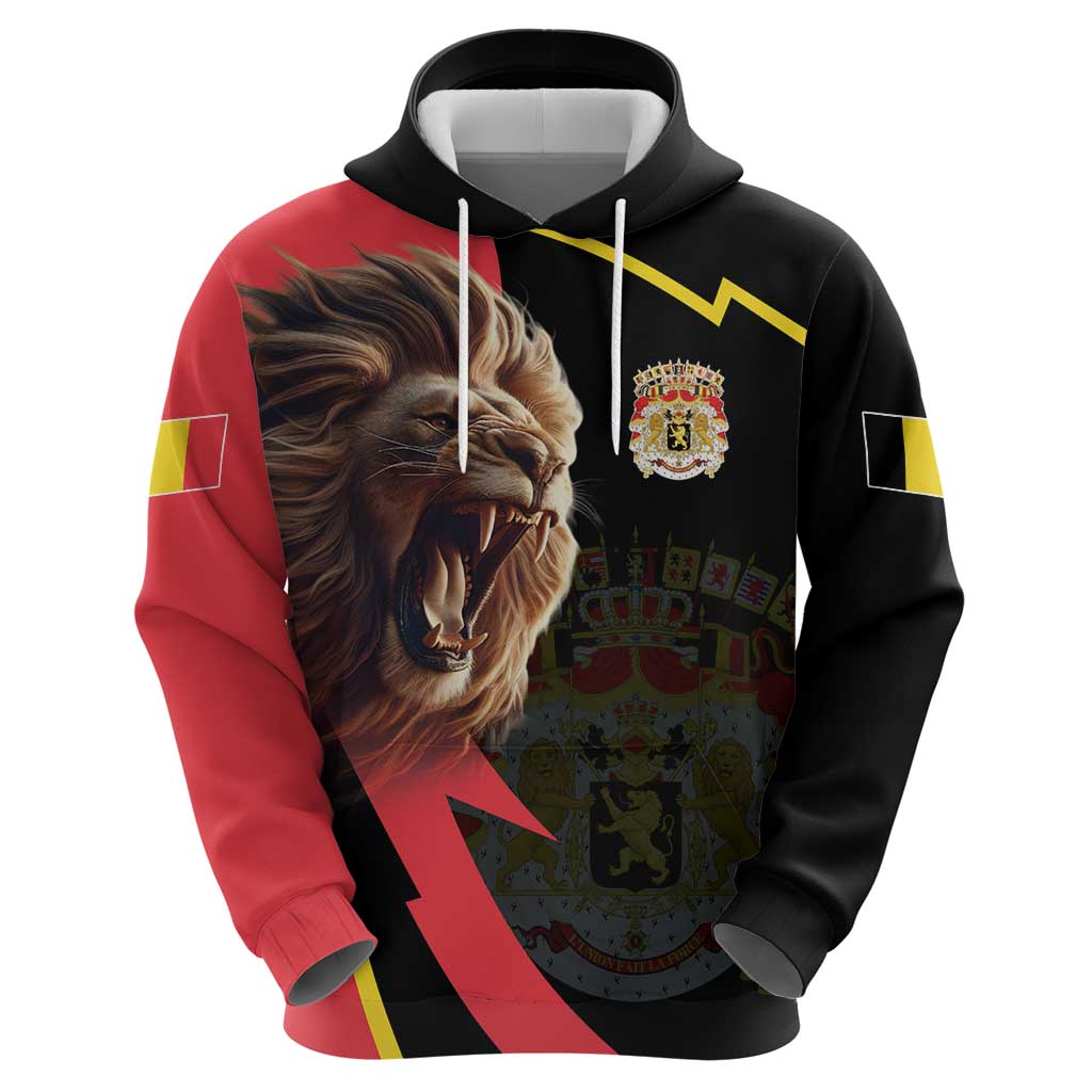 Belgium Coat of Arms Hoodie Angry Lion LT17