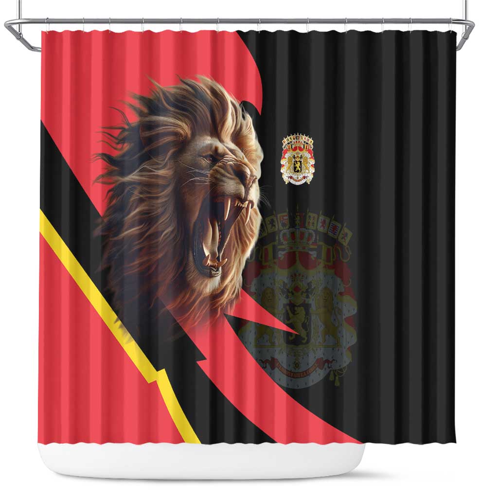 Belgium Coat of Arms Shower Curtain Angry Lion LT17