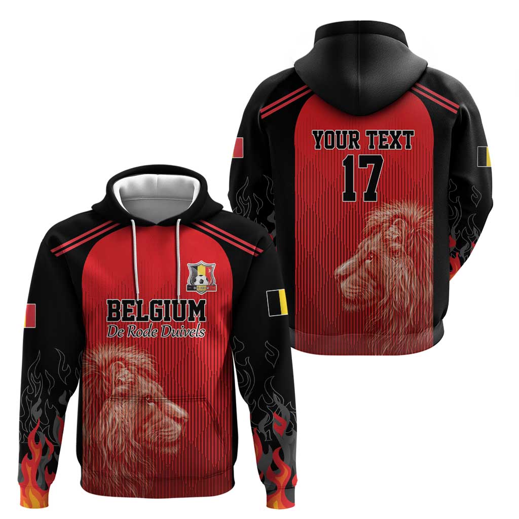 Custom Belgium Football We are Champions Hoodie Red Style Come on De Rode Duivels LT17