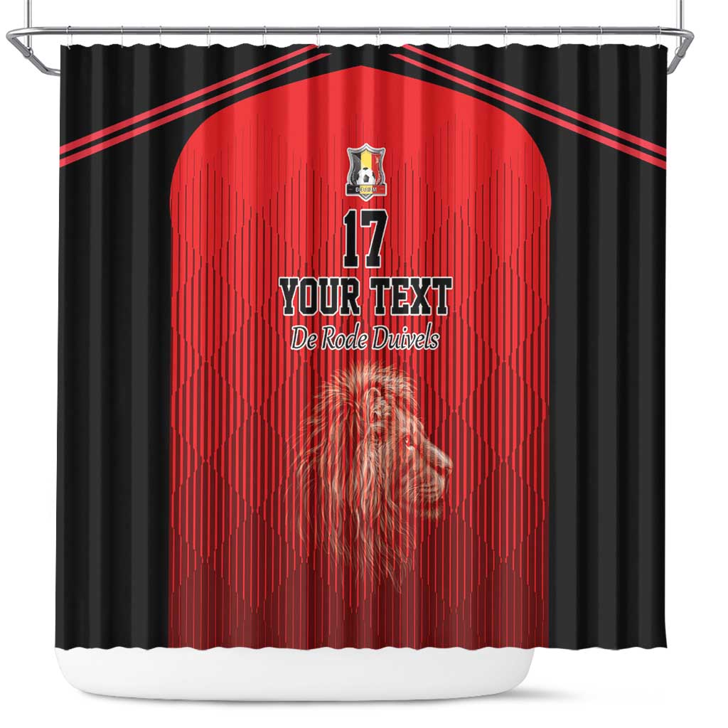 Custom Belgium Football We are Champions Shower Curtain Red Style Come on De Rode Duivels LT17